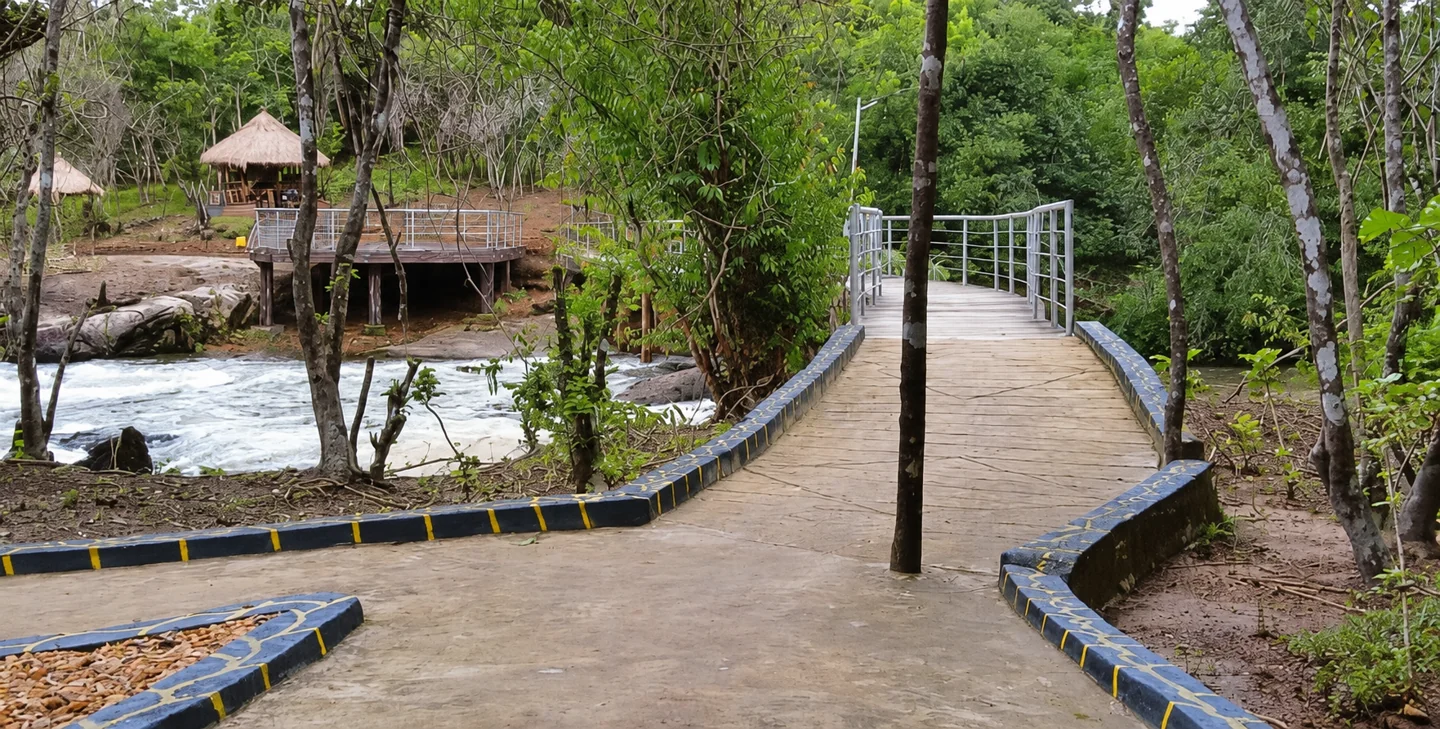The walkway beside the river