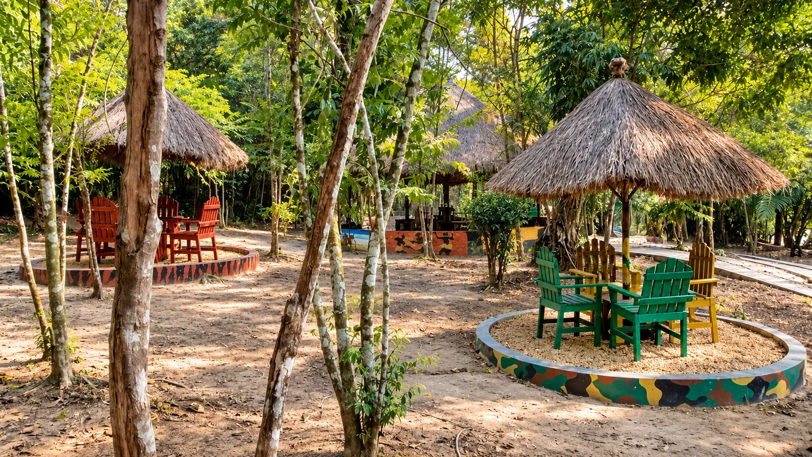 gazebo seating at Bush Garden