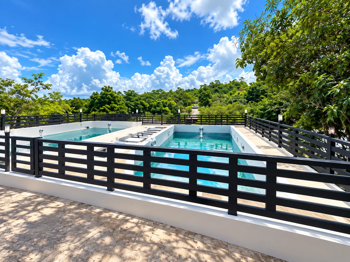 Swimming pool and terrace at Bush Garden